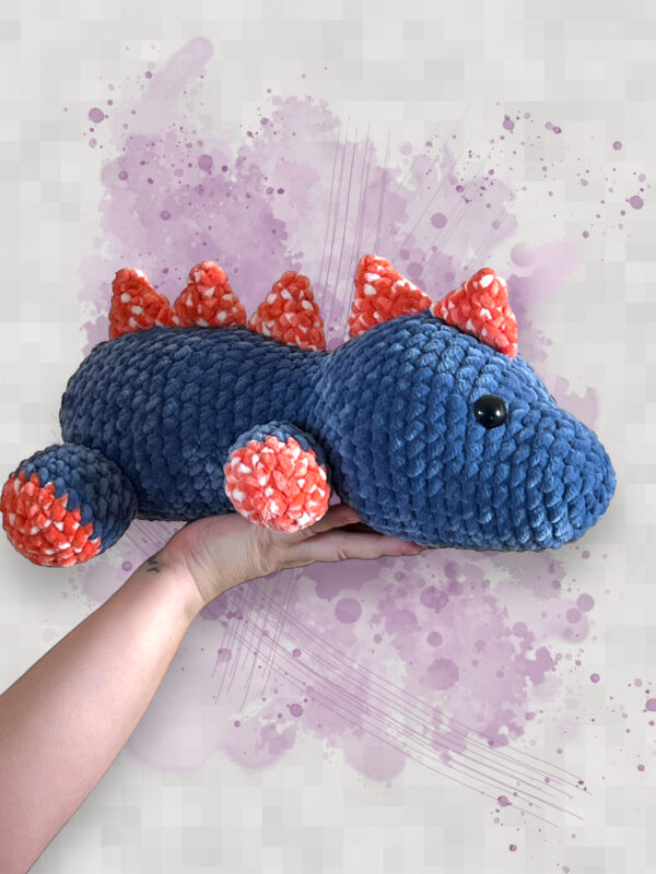 Blue/Orange Speckled Sleepy Dino