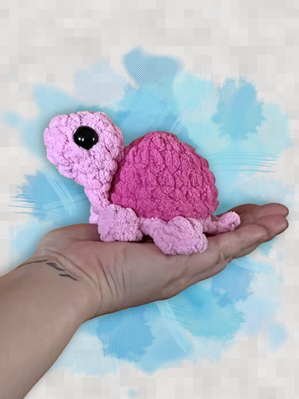 Mini Handmade Stuffed Turtle Pink/Pink