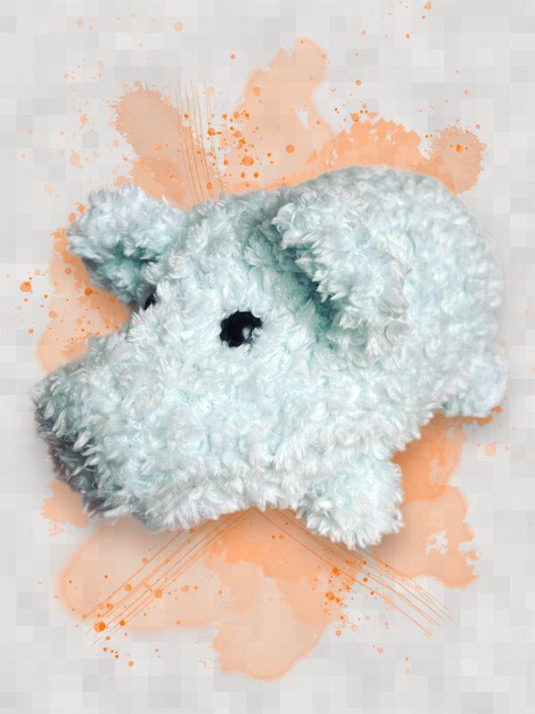 Fluffy Cotton Candy Blue Piggy