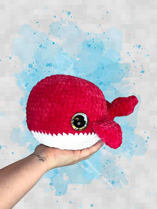 Large pink handmade whale