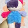 patchwork bear in blue pinks & purples