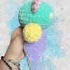 plush patchwork bear in pastels