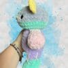 plush patchwork bear in pastels