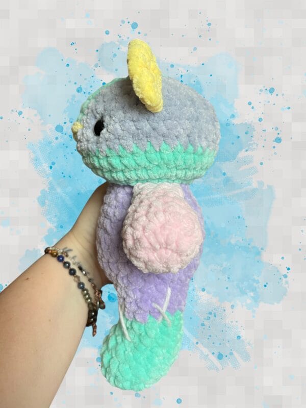 plush patchwork bear in pastels
