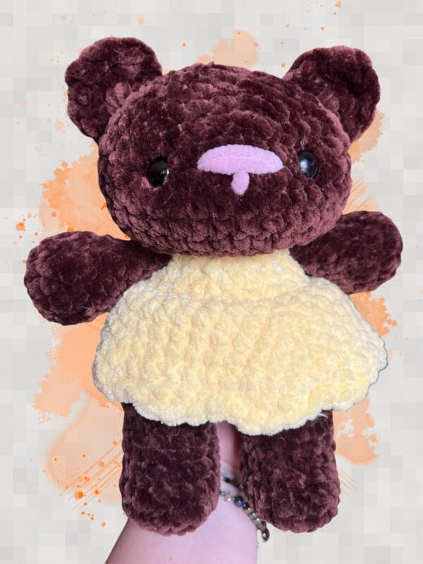 Bear dress chocolate/yellow