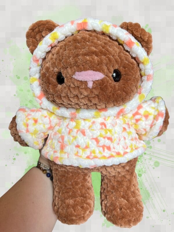 Bear hoodie rust/multi