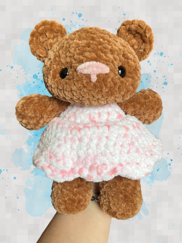 Bear dress brown/pink multi