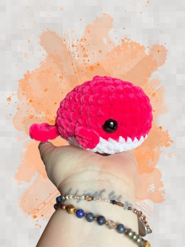 Whale large dk pink