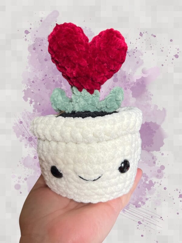 Sprout heart white & red