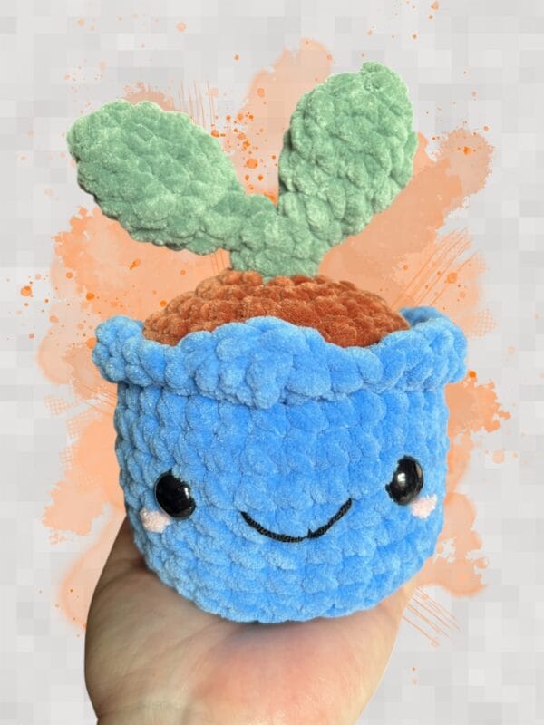 Sprout blue pot