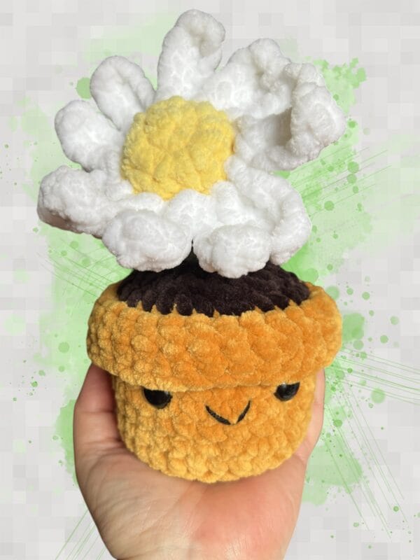 Flower pot - white/mustard